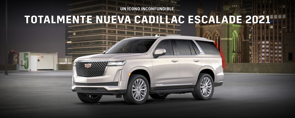 Cadillac Escalade 2021 SUV en color crystal white tricoat con faros en LED delanteros adaptativos, de niebla